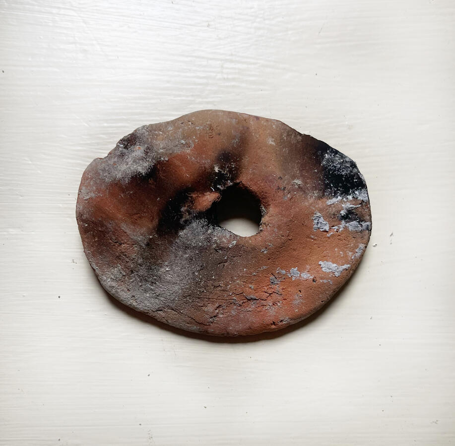 Hag Stone #1 Ceramic hag stone made from open-fired foraged river clay 4 x 6 cm 2026