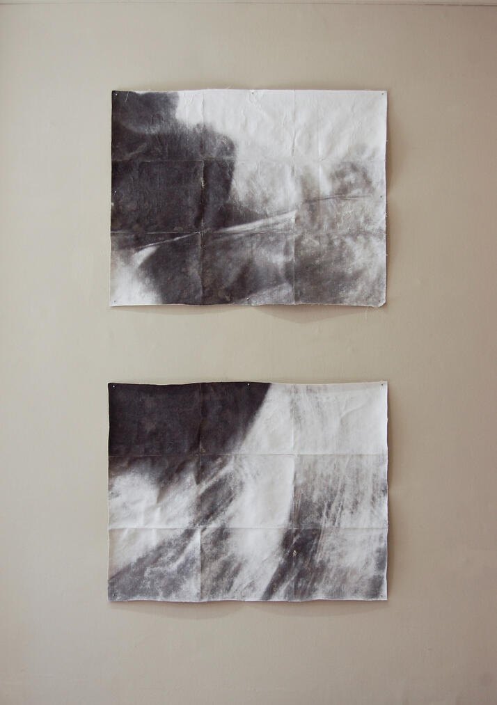 She Drifts, Unbound Pigment transfer on canvas 126 x 89 cm 2026