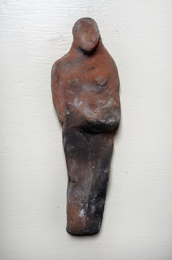 Coventina Ceramic figurine made from open-fired foraged river clay 5 x 15 cm 2026